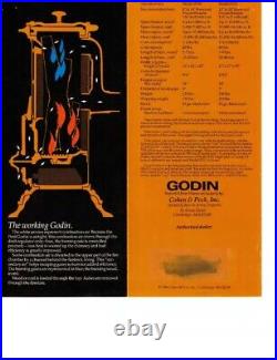 Godin French Enamel Cast Iron Coal Stove Eggshell and Black. Never used