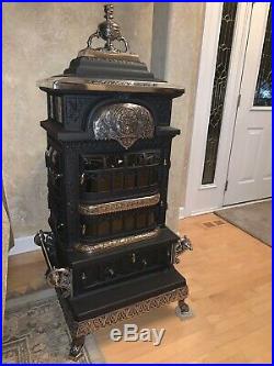 Gold Coin 66 Antique Cast Iron Parlor Stove! Restored 4 Tile Very Rare Stove