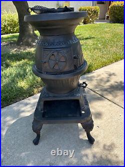 Great Western Stove Co. Vintage Potbelly Wood Stove Round Black Cast Iron