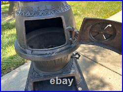 Great Western Stove Co. Vintage Potbelly Wood Stove Round Black Cast Iron