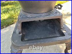 Great Western Stove Co. Vintage Potbelly Wood Stove Round Black Cast Iron