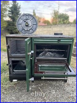 Green enameled wood burning stove with oven, wood cook stove Green enameled wood burning stove with oven, wood cook stove