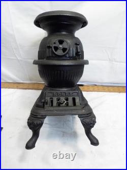 Grey Iron Spark Salesman Sample Cast Pot Belly Wood Cook Stove Toy Mount Joy