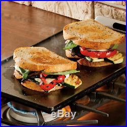 Grill Griddle Double Play Cast Iron Pre-Seasoned Reversible Pan Cook Home Stove