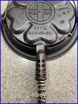 Griswold #18 Heart & Star Waffle Iron Cast Iron