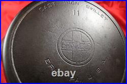 Griswold Cast Iron #11 Large Slant Logo Skillet With Heat Ring & Slight Ghost Mark