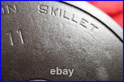 Griswold Cast Iron #11 Large Slant Logo Skillet With Heat Ring & Slight Ghost Mark