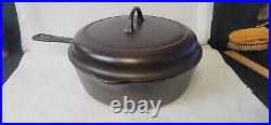 Griswold Cast Iron Chicken Fryer #8 With Lid Small Logo