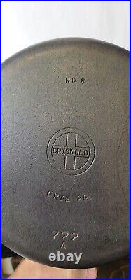 Griswold Cast Iron Chicken Fryer #8 With Lid Small Logo