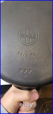 Griswold Cast Iron Chicken Fryer #8 With Lid Small Logo