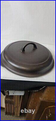 Griswold Cast Iron Chicken Fryer #8 With Lid Small Logo