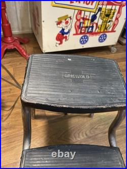 Griswold Cast Iron Step Stool Vintage Antique Natural Patina Beautiful