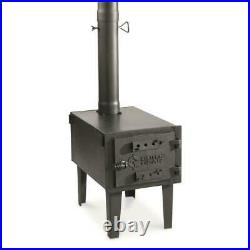 Guide Gear Outdoor Wood Cast Iron Stove Camping with Adjustable Vent