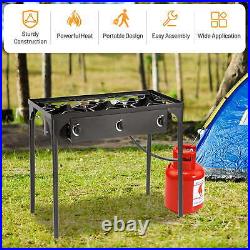 Gymax Propane Outdoor Camping Stove Cast Iron Material, Black