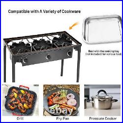 Gymax Propane Outdoor Camping Stove Cast Iron Material, Black