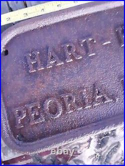 HART HEAT PEORIA ILLINOIS Cast Iron Stove Cover Wall Art Old Sign