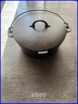HTF Flat Top Favorite Piqua Ware Cast Iron Dutch Oven #8 With Lid Restored