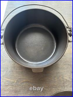 HTF Flat Top Favorite Piqua Ware Cast Iron Dutch Oven #8 With Lid Restored