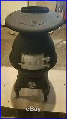 HUTCH Antique CAST IRON WOOD BURNING POT BELLY STOVE