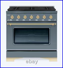Hallman 36-inch recessed 6 burners Convection Oven Freestanding Dual Fuel Range