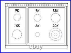 Hallman 36-inch recessed 6 burners Convection Oven Freestanding Dual Fuel Range