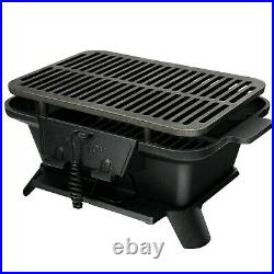 Heavy Duty Cast Iron Charcoal Grill Tabletop BBQ Grill Stove Camping Picnic Yard