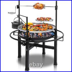 Heavy Duty Cast Iron Charcoal Grill Tabletop BBQ Grill Stove for Camping Picnic