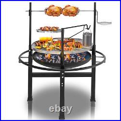 Heavy Duty Cast Iron Charcoal Grill Tabletop BBQ Grill Stove for Camping Picnic