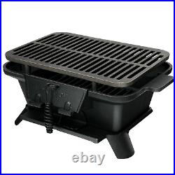 Heavy Duty Cast Iron Charcoal Grill Tabletop BBQ Stove Camping Picnic Outdoor