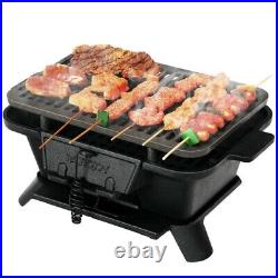 Heavy Duty Cast Iron Charcoal Grill Tabletop Party BBQ Grill Stove Camping Picni