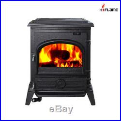 HiFlame 1200 Sq. Ft EPA Approved Pony Cast Iron Wood Burning Stove, Paint Black