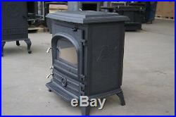 HiFlame 1200 Sq. Ft EPA Approved Pony Cast Iron Wood Burning Stove, Paint Black