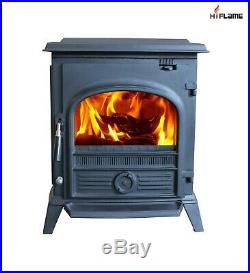 HiFlame 1200 Sq. Ft EPA Approved Pony Cast Iron Wood Stove, Paint Black