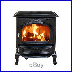 HiFlame 18.5KW Medium Cast Iron Burning Stove Wood Heater HF717UA Enamel Black