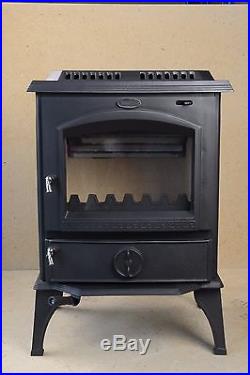 HiFlame HF717U Cast Iron Wood Stove 2,200 Sq. Feet for Home Heating Paint Black