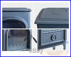 HiFlame Shetland EPA Approved Small Cast Iron Door Wood Burning Stove, Paint BLK