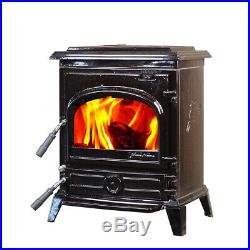 HiFlame Small EPA Approved Cast Iron Wood Burning Stove HF517U, Enamel Brown