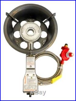 High Pressure 55MJ LP Gas Wok Burner Cooker Stove Piezo Ignition Hose Regulator