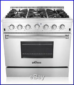 High end New S/S 36'' gas stove 6 burners Kitchen Gas Range CSA +Free Range Hood