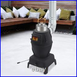 Hot Tent Stove Wood Burning Fireplace Heating Cooking Stove withLarge Side Window
