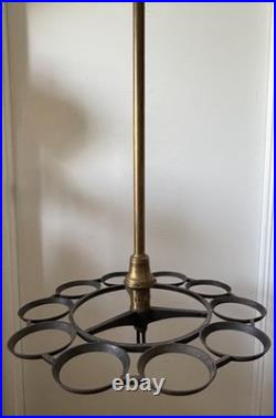 IP Frink Oil Kerosene Cast Iron 10 Font Holder Reflector Chandelier For Parts