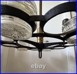IP Frink Oil Kerosene Cast Iron 10 Font Holder Reflector Chandelier For Parts