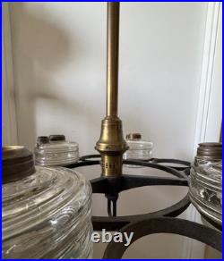 IP Frink Oil Kerosene Cast Iron 10 Font Holder Reflector Chandelier For Parts