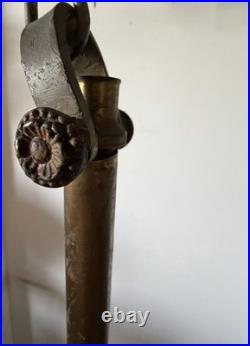 IP Frink Oil Kerosene Cast Iron 10 Font Holder Reflector Chandelier For Parts