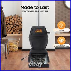 Indoor Wood-Burning Heating Stove, 11 L × 11 W × 17.7 H Thickened Cast Iron H