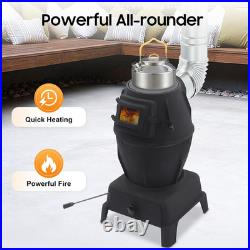 Indoor Wood-Burning Heating Stove, 11 L × 11 W × 17.7 H Thickened Cast Iron H