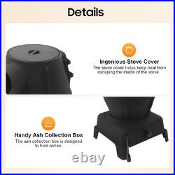 Indoor Wood-Burning Heating Stove, 11 L × 11 W × 17.7 H Thickened Cast Iron H