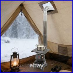 Indoor Wood-Burning Heating Stove, Camping Stove, Cast Iron Heating Stove with Pipe
