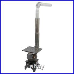 Indoor Wood-Burning Heating Stove, Camping Stove, Cast Iron Heating Stove with Pipe