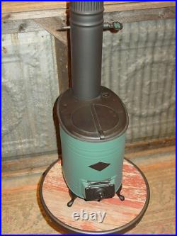 Jemco Antique Salesman Sample Heating Stove Tin Cast Iron + Stovepipe & Damper